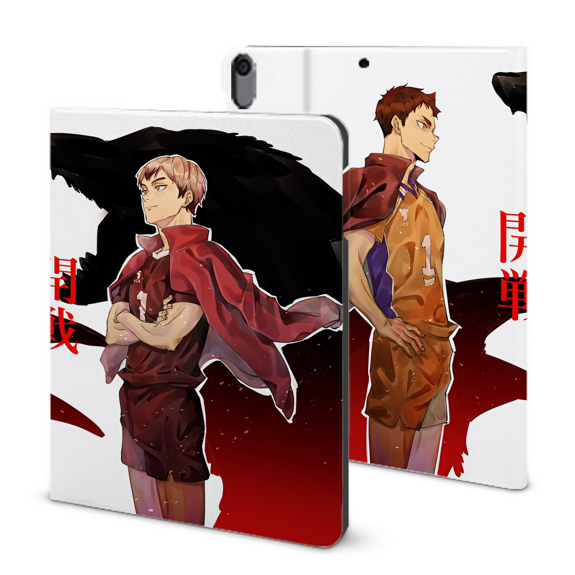 （画像用） ハイキュー!! Haikyu!! IPad ケース ブック型 PUレザー TPU 耐衝撃 軽量 薄型 ペン収納なし 全面保護 IPad 各モデル対応